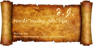 Horánszky Júlia névjegykártya