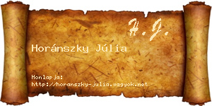 Horánszky Júlia névjegykártya