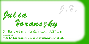 julia horanszky business card